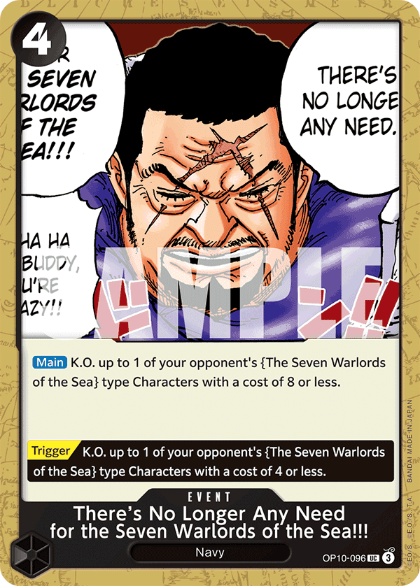 There’s No Longer Any Need for the Seven Warlords of the Sea!!!